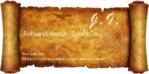 Johanidesz Iván névjegykártya